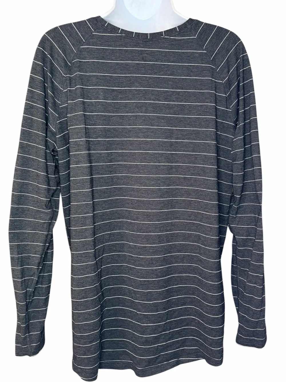 Lululemon Gray White Stripe Pima Cotton Long Sleeve Top Size 12